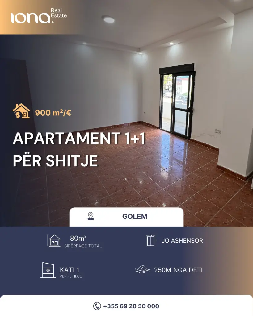  Apartament 1+1 në shitje,Golem