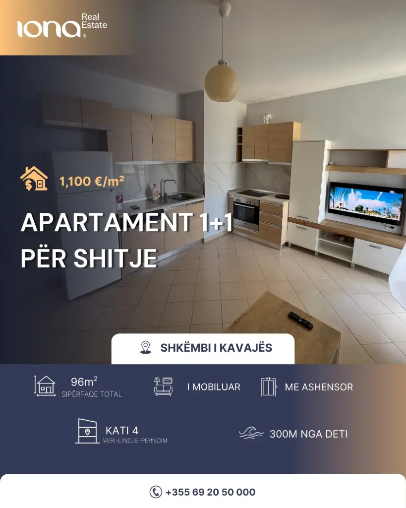  Apartament 1+1 në shitje – Shkëmbi i Kavajës