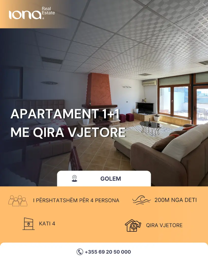  Apartament 1+1 me qira – Golem