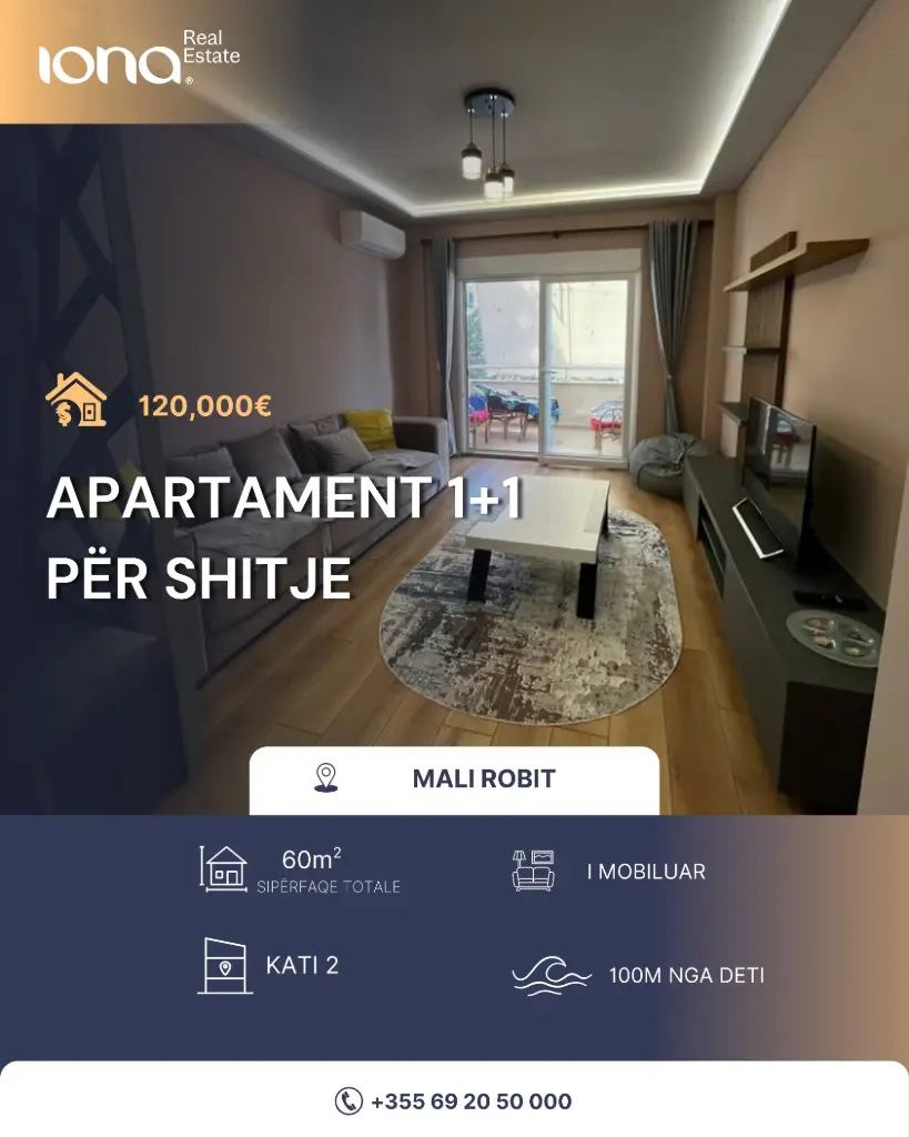  Apartament 1+1 në shitje – Mali i Robit, Golem