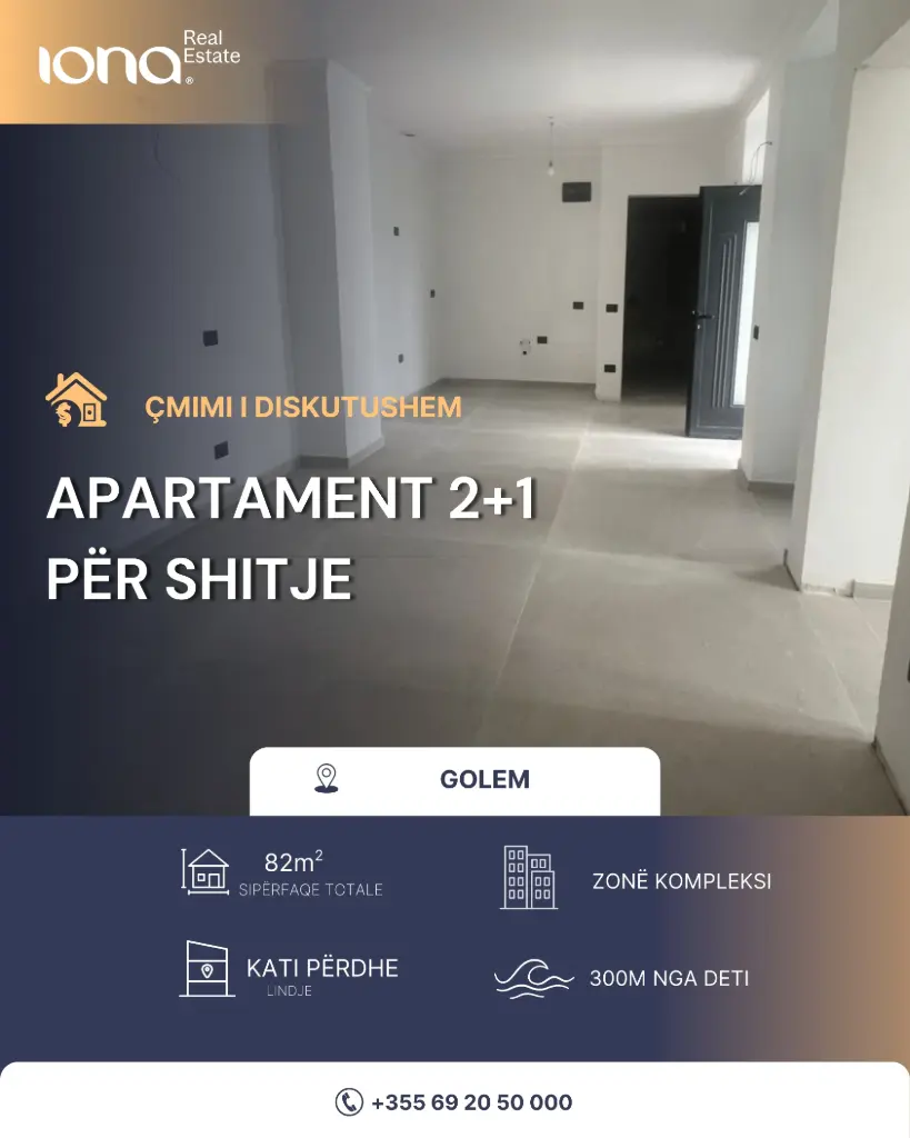 Apartament 2+1 në shitje – Golem