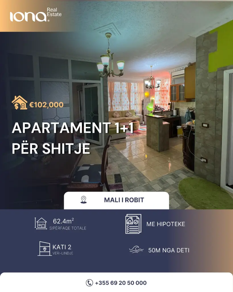 🏡 Apartament 1+1 në shitje – Golem