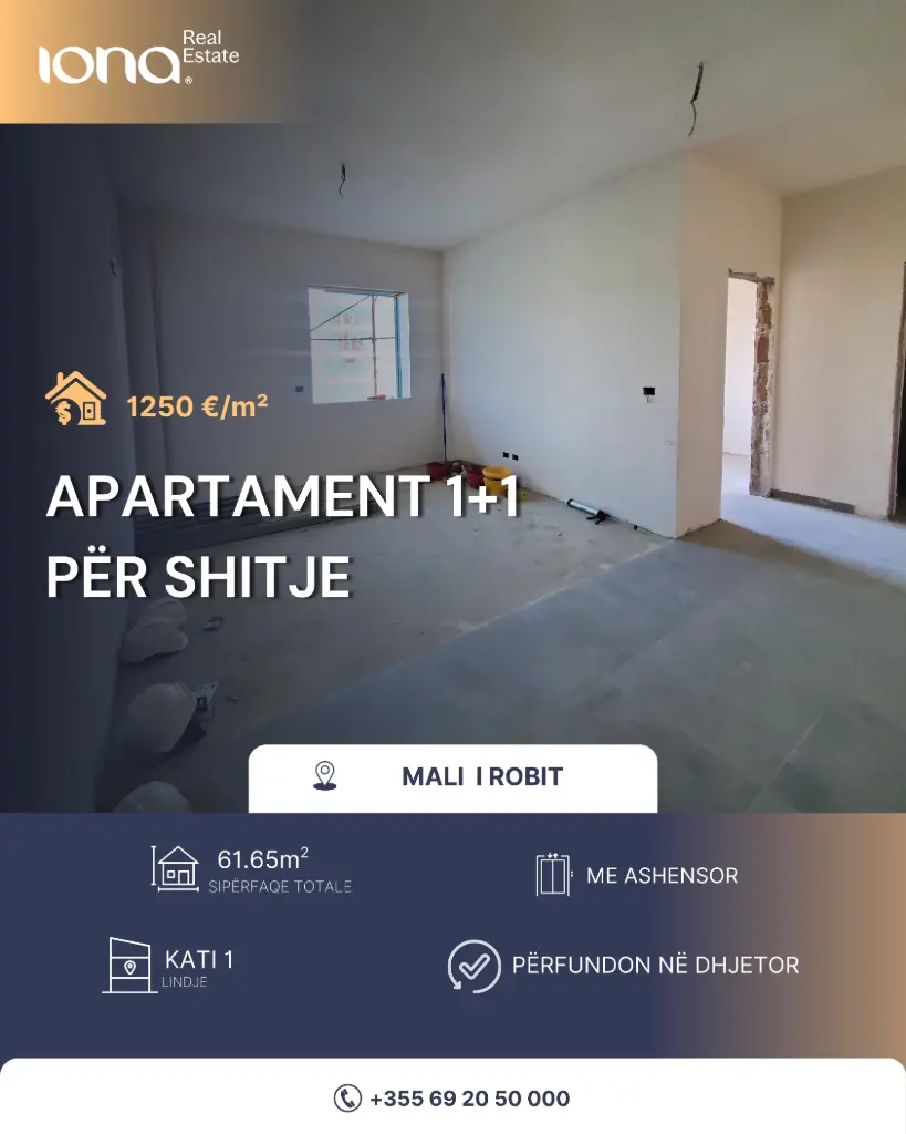 🏡 Apartament 1+1 në shitje – Golem