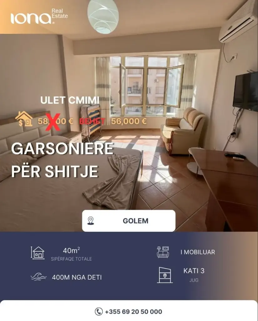 Garsoniere në shitje – Golem (Pranë Miami 2)