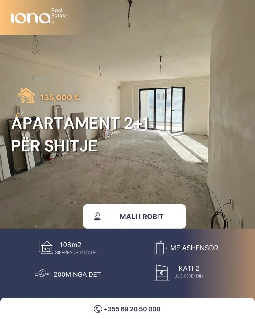 Apartament 2+1 në shitje – Mali i Robit, Golem