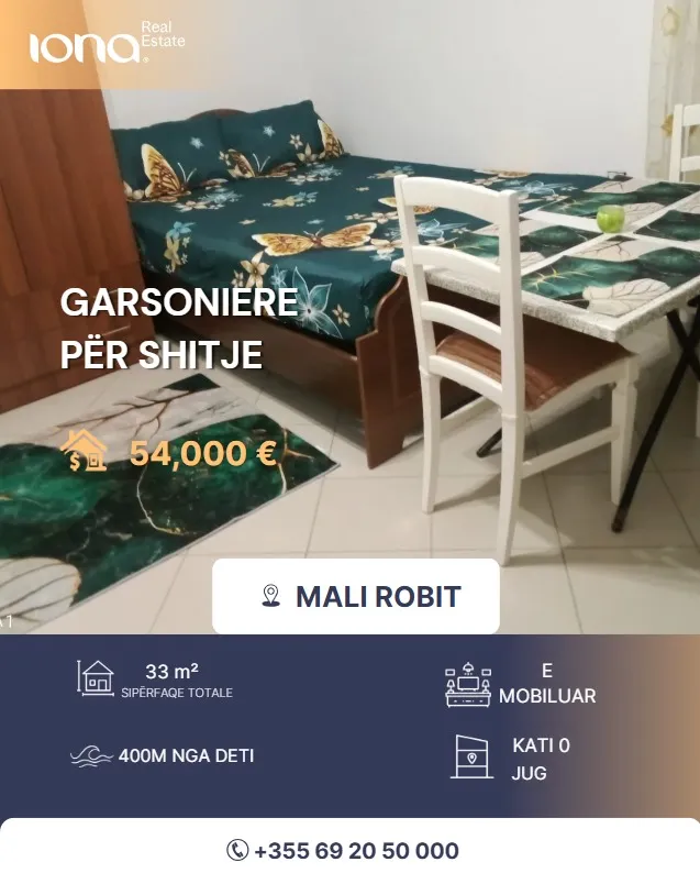 🏡 Garsoniere në shitje – Mali i Robit