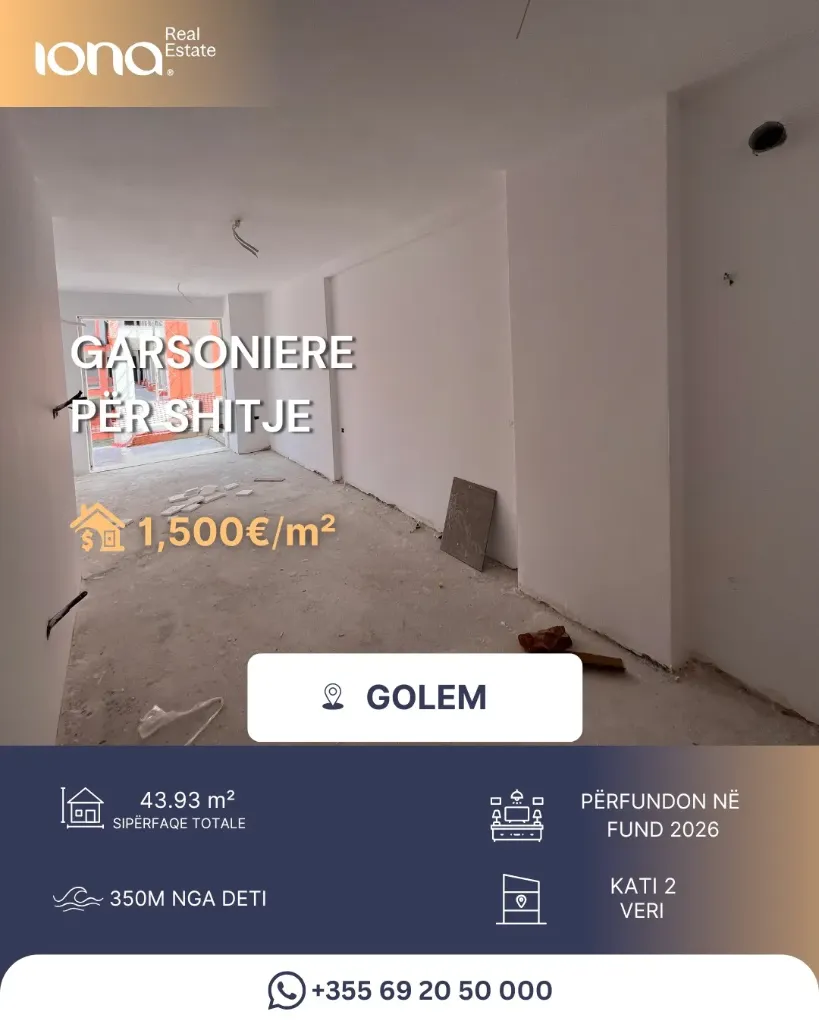 🏡 Garsoniere për Shitje – Golem