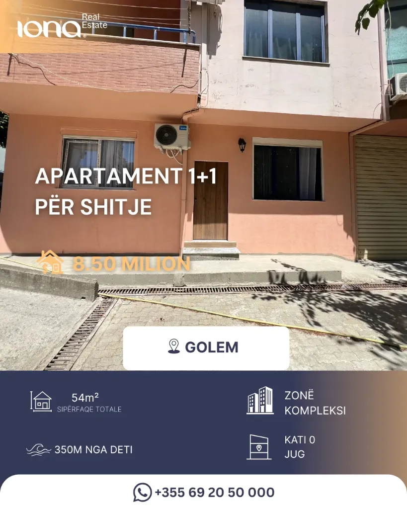 🏡 Apartament 1+1 për shitje – Golem