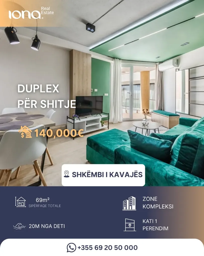 🌊 Duplex me pamje deti në Shkëmbin e Kavajës – vetëm 20 m nga deti!