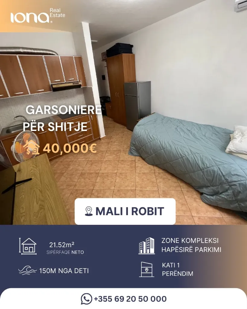 🏡 Shitet garsoniere në Malin e Robit! 🌊