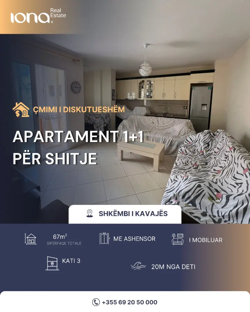  Apartament 1+1 në shitje – Shkëmbi i Kavajës