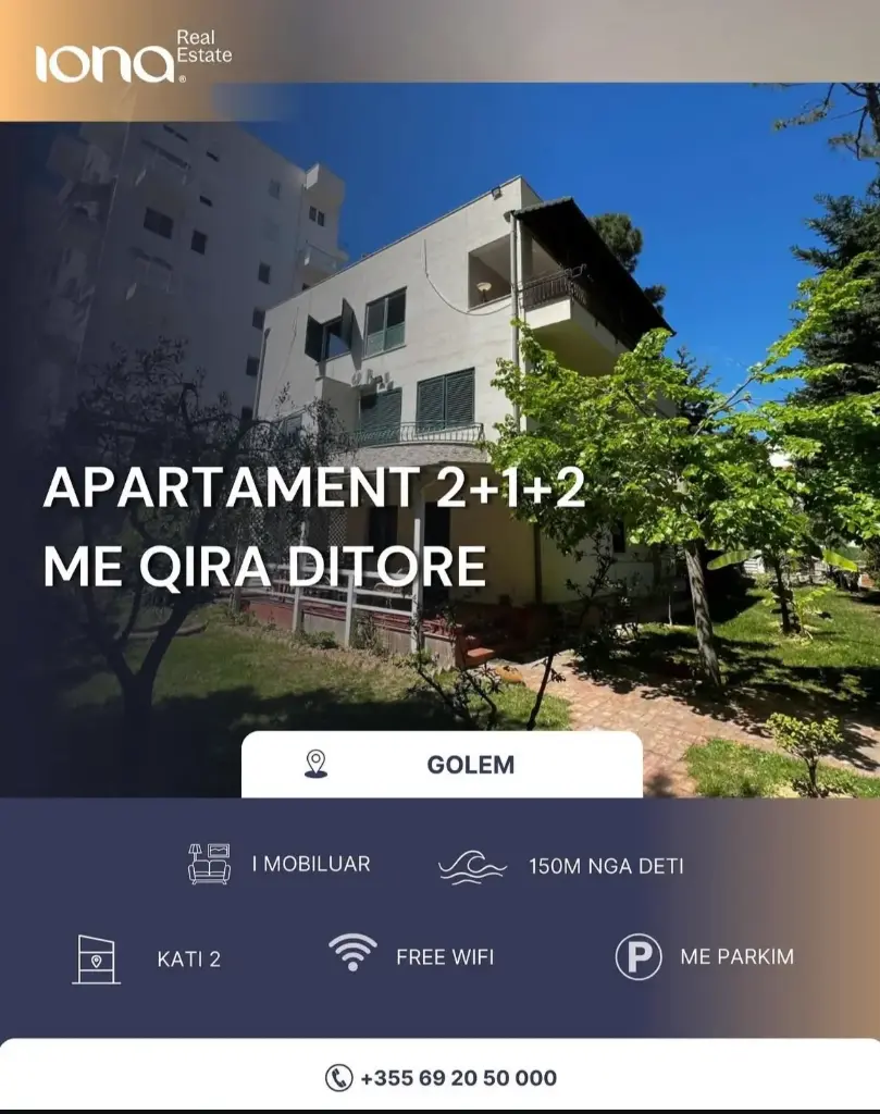  Apartament 2+1+2 me qira ditore – Golem