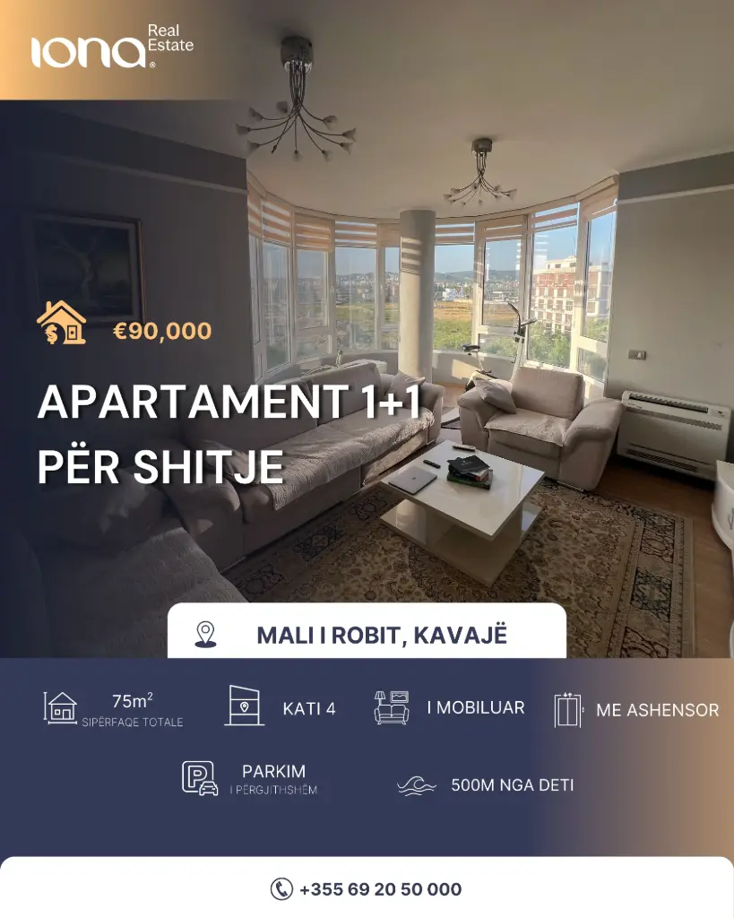 Apartament 1+1 në shitje – Mali i Robit 
