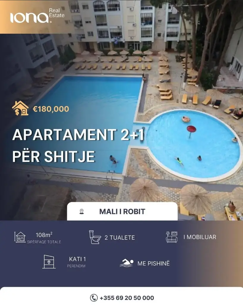  Apartament 2+1 në shitje – Mali i Robit