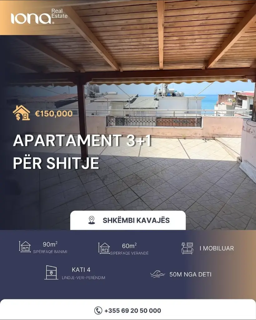 Apartament 3+1 në shitje – Shkëmbi i Kavajës