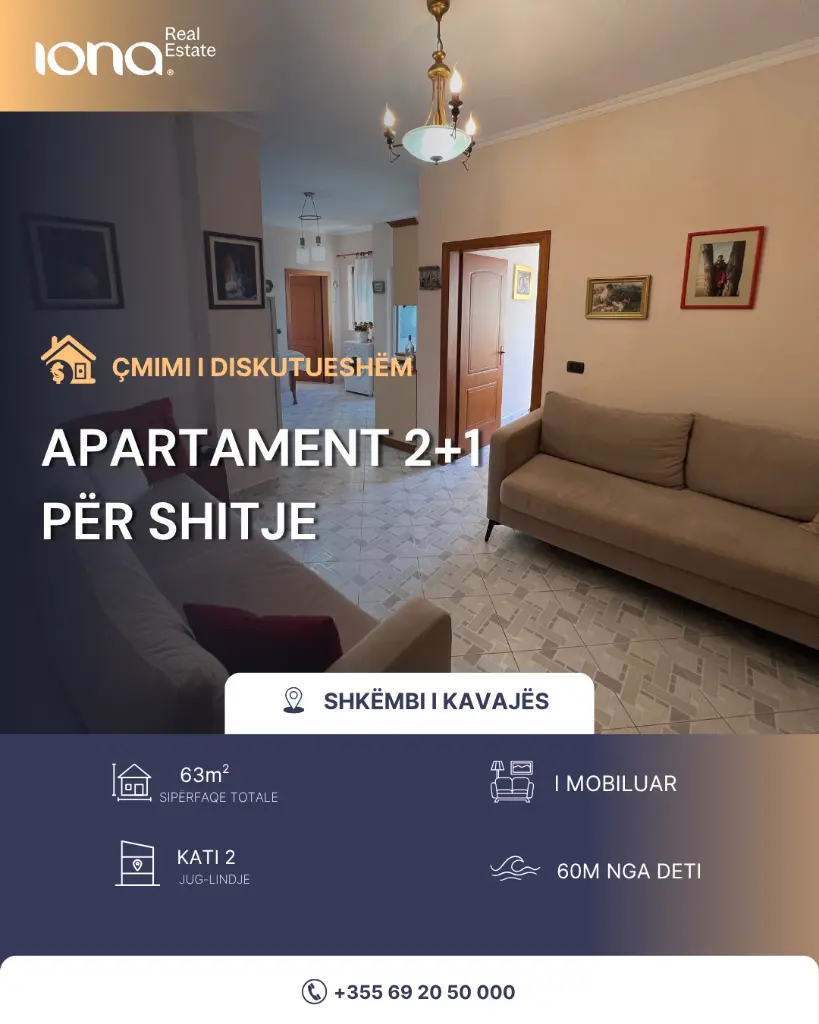  Shitet Apartament 2+1 – Shkëmbi i Kavajës