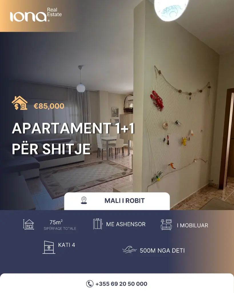  Apartament 1+1 në shitje – Mali i Robit