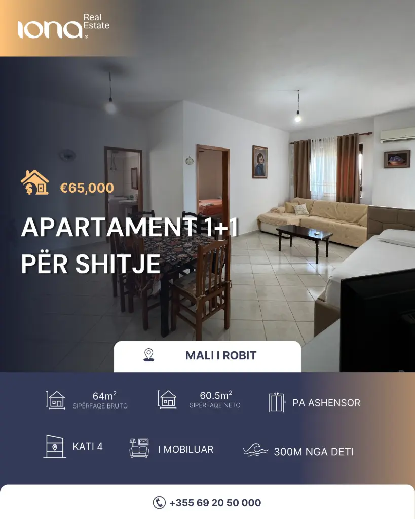  Apartament 1+1 në shitje – Mali i Robit
