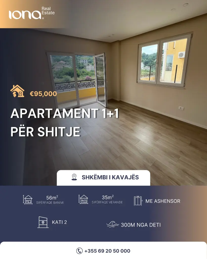 Apartament 1+1 me verandë në shitje – Shkëmbi i Kavajës
