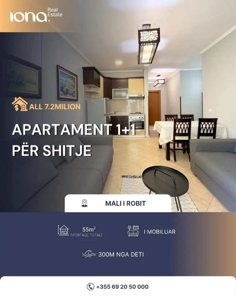  Apartament 1+1 në shitje – Mali i Robit