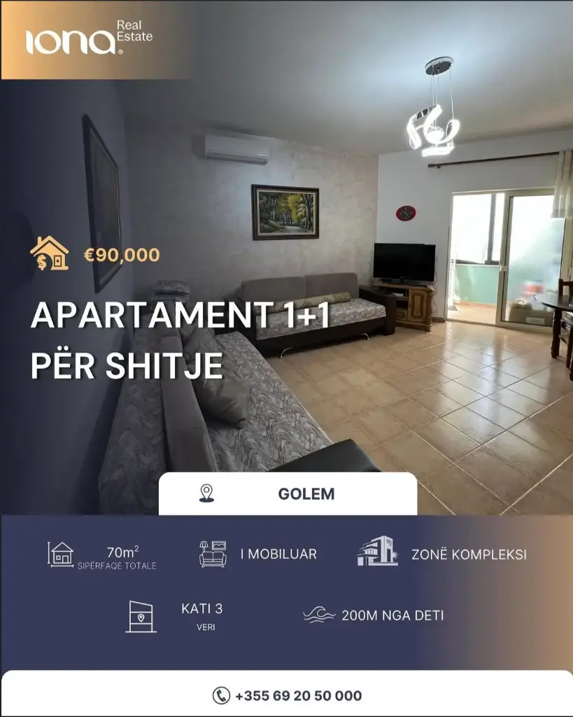  Apartament 1+1 në shitje – Golem