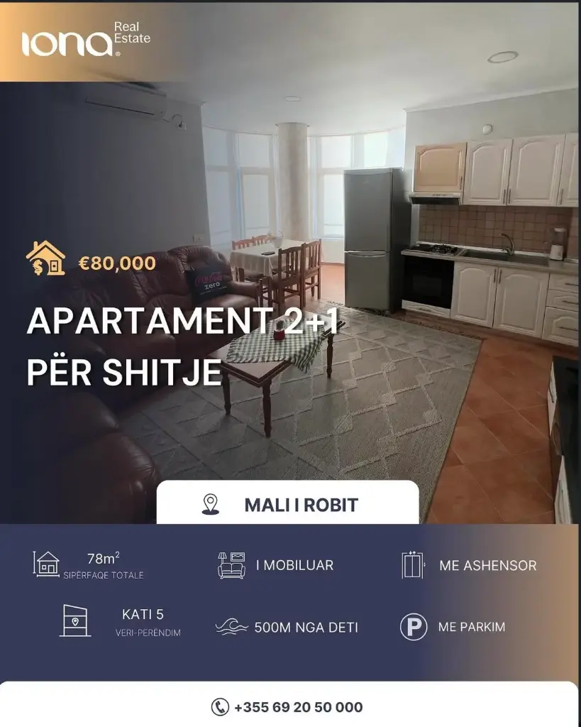  Apartament 2+1 në shitje – Mali i Robit, Golem