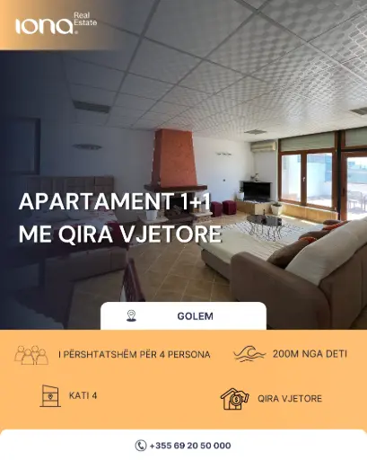  Apartament 1+1 me qira – Golem