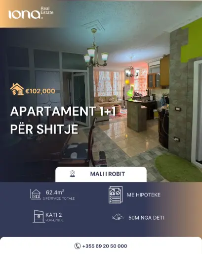 🏡 Apartament 1+1 në shitje – Golem