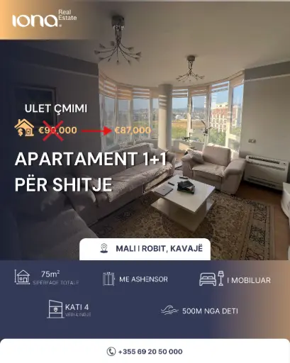 🏡 Apartament 1+1 në shitje – Mali i Robit
