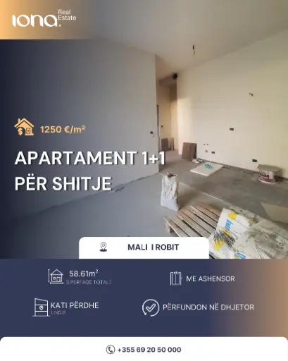 🏡 Apartament 1+1 në shitje – Golem
