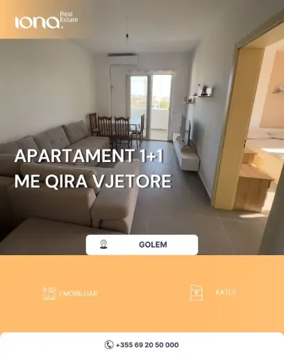 🏠 Apartament 1+1 me qira – Golem