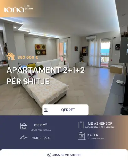 Shitet super apartament 2+1+2 në Qerret