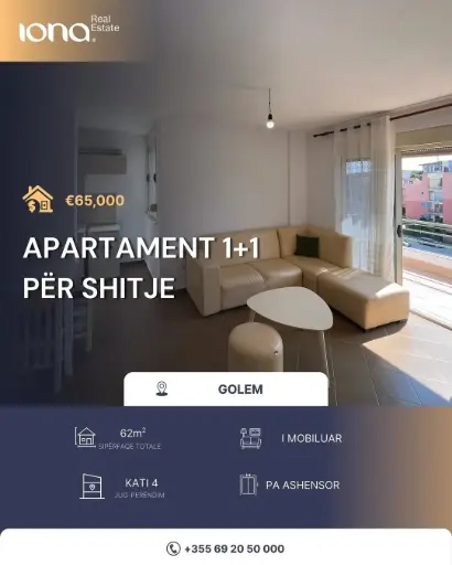 Apartament 1+1 në shitje – Golem