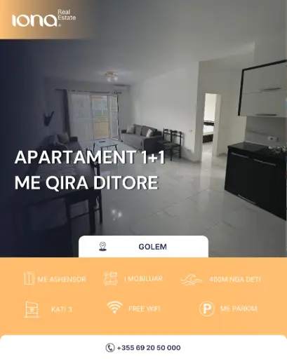 Apartament 1+1 me qira ditore – Golem