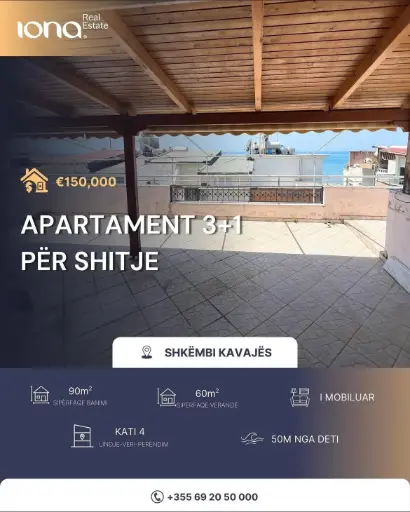 Apartament 3+1 në shitje – Shkëmbi i Kavajës