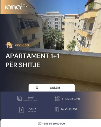  Apartament 1+1 në shitje – Golem