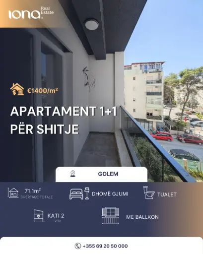  Apartament 1+1 në shitje – Golem