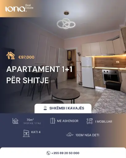  Apartament 1+1 në shitje – Shkëmbi i Kavajës