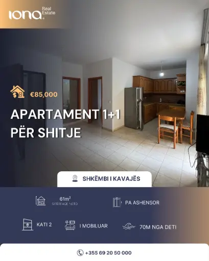 Apartament 1+1 në shitje – Shkëmbi i Kavajës
